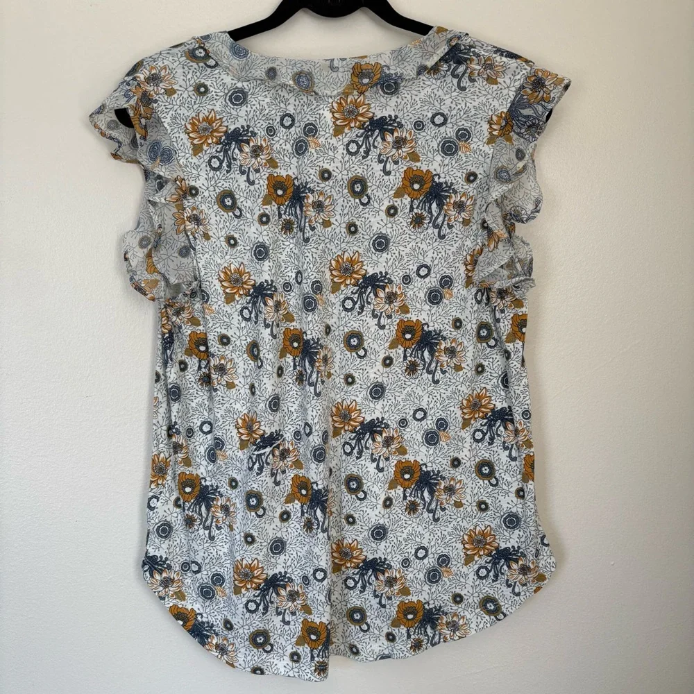 NWT Lucky Brand Blue Floral Blouse Size Small - Picture 10 of 12